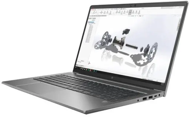 Alt view image 3 of 5 - HP ZBook Power G7 Mobile Workstation 15.6" FHD Intel i7-10850H 2.7 GHz up to 5.1 GHz 64 GB DDR4 256 GB SSD NVIDIA Quadro T1000 with Max-Q Design Windows 11 Pro Laptop, Gray, Minor Scratches and Dent