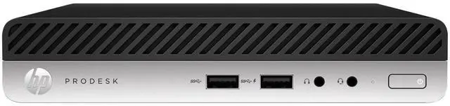 Main image of HP ProDesk 400 G5 Mini Intel Celeron G4930T 3 GHz 4GB RAM 500 GB HDD Intel UHD Graphics 610 Windows 10 Pro Desktop, Black - 2X4R0U8
