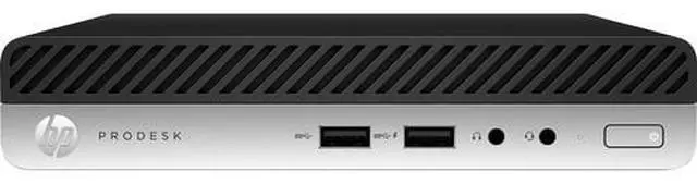 Main image of HP ProDesk 400 G5 Intel Core i3-9100T 3.1 GHz up to 3.7 GHz 4GB DDR4 500GB HDD Intel UHD Graphics 630 Windows 10 Pro Desktop, Black - 7FV14UT