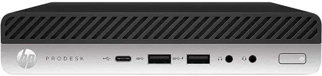 Main image of HP ProDesk 600 G4 Intel Core i5-8500 3.0 GHz up to 4.1 GHz 8 GB DDR4 256 GB SSD Intel UHD Graphics 630 Windows 10 Pro Desktop Mini, Black - 4FZ41UT