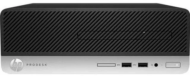 Main image of HP ProDesk 400 G6 SFF Intel Pentium Gold G5420 3.8 GHz 4GB DDR4 512GB HDD Intel UHD Graphics 610 Windows 10 Pro Desktop, Black - 7HX73UT-E011