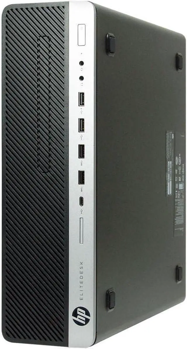 Alt view image 3 of 5 - HP EliteDesk 800 G3 Intel Core i5-6600 3.3 GHz up to 3.9 GHz 8 GB DDR4 256 GB SSD Intel HD Graphics 530 Windows 11 Pro Desktop, Black - 2QX65UP
