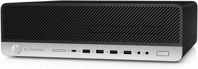 Alt view image 2 of 5 - HP EliteDesk 800 G3 Intel Core i5-6600 3.3 GHz up to 3.9 GHz 8 GB DDR4 256 GB SSD Intel HD Graphics 530 Windows 11 Pro Desktop, Black - 2QX65UP