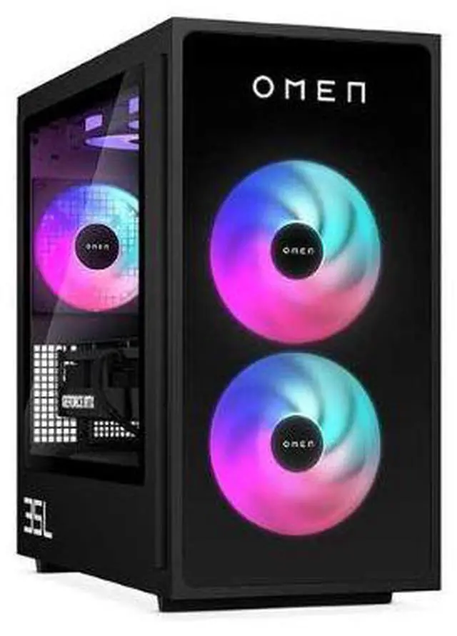 Alt view image 3 of 5 - HP OMEN 35L GT16-0300T Intel i7-14700F 2.1 GHz up to 5.4 GHz 32GB DDR5 1TB SSD NVIDIA RTX 5060TI Windows 11 Home Gaming Desktop, Black - C0DQ6AV-V020