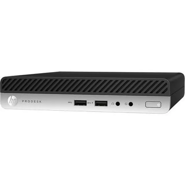 Alt view image 2 of 3 - HP ProDesk 400 G4 Mini Intel Core i3-8300T 3.2 GHz 16GB DDR4 128GB SSD Intel UHD Graphics 630 Windows 10 Pro Desktop, Black - 9LD87U8