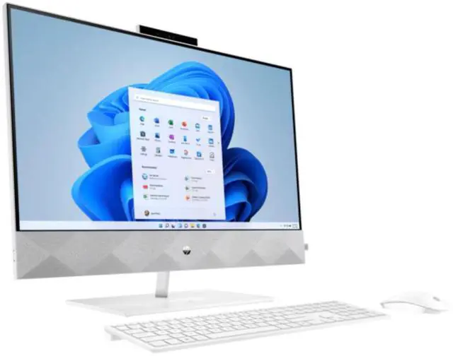 Alt view image 2 of 5 - HP Pavilion 27-d0250m AMD Ryzen 3 4300U 2.7 GHz up to 3.7 GHz 16GB DDR4 1TB SSD AMD Radeon Vega Graphics Windows 11 Home All-in-One Desktop, White - 7TC42AV-E010