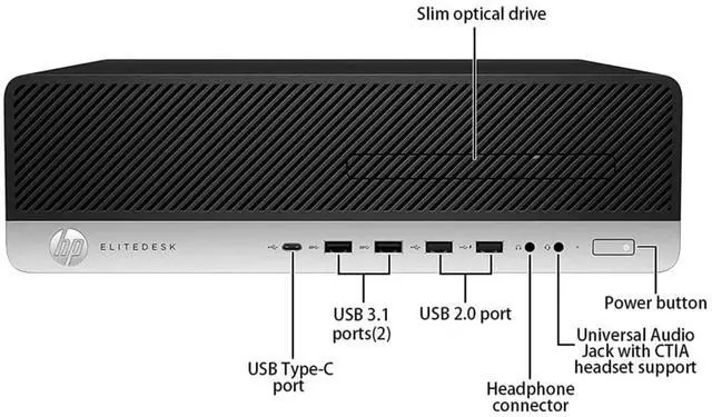 Alt view image 4 of 4 - HP EliteDesk 800 G3 Small Form Factor Intel Core i5-6500 3.2 GHz up to 3.6 GHz 8GB DDR4 256GB SSD Intel HD Graphics 530 Windows 11 Pro Desktop, Black - 1N211UP