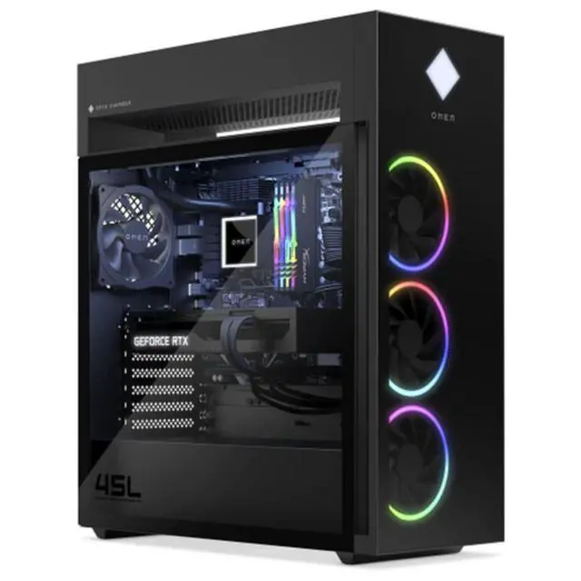 Alt view image 4 of 5 - HP OMEN 45L GT22-3000i Intel Core Ultra 7 265K 3.3 GHz up to 5.50 GHz Kingston FURY 16 GB 1 TB SSD + 1 TB HDD NVIDIA GeForce RTX 5070 Windows 11 Home Gaming Desktop, Black - A4ND8AV-V149
