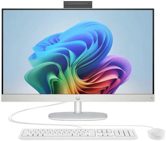 Main image of HP 27-CR2000T 27" FHD IPS Intel Core Ultra 5 225U 1.5 GHz up to 4.8 GHz 16GB DDR5 512GB SSD Intel Graphics Windows 11 Home All-in-One Desktop, White - AQ5E0AV-V072