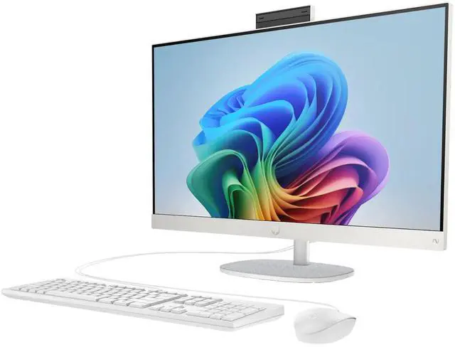 Alt view image 2 of 4 - HP 27-cr2000t 27" FHD Intel Core Ultra 7 255U 2 GHz up to 5.2 GHz 32 GB 1 TB SSD Intel UHD Graphics Windows 11 Home All-in-One Desktop, White - AQ5E1AV-V029