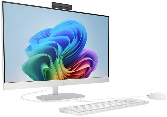 Alt view image 3 of 4 - HP 27-cr2000t 27" FHD Intel Core Ultra 7 255U 2 GHz up to 5.2 GHz 32 GB 1 TB SSD Intel UHD Graphics Windows 11 Home All-in-One Desktop, White - AQ5E1AV-V029