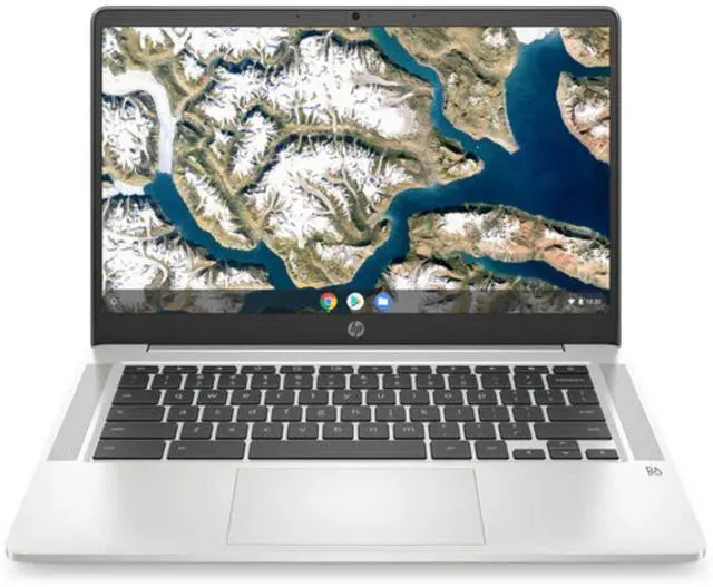 Main image of HP Chromebook 14a-na0200nr 14" Intel Celeron N4120 1.1 GHz up to 2.6 GHz 4GB RAM 64GB eMMC Intel UHD Graphics 600 ChromeOS, Mineral Silver - 60F57UA