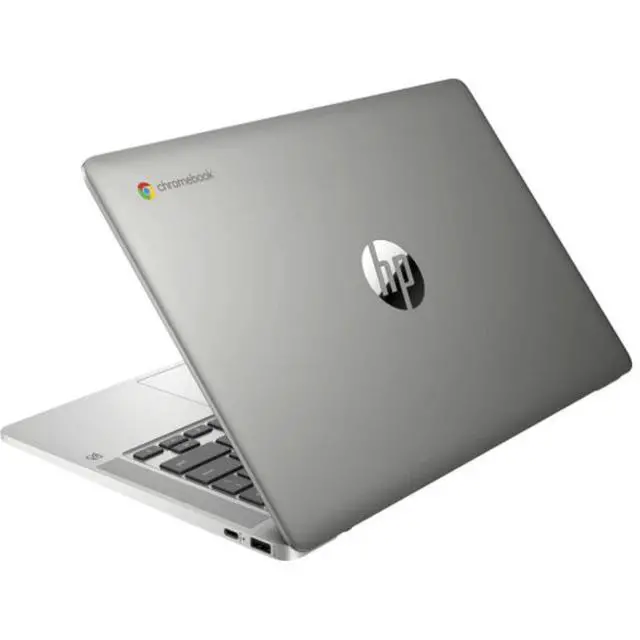 Alt view image 6 of 6 - HP Chromebook 14a-na0200nr 14" Intel Celeron N4120 1.1 GHz up to 2.6 GHz 4GB RAM 64GB eMMC Intel UHD Graphics 600 ChromeOS, Mineral Silver - 60F57UA