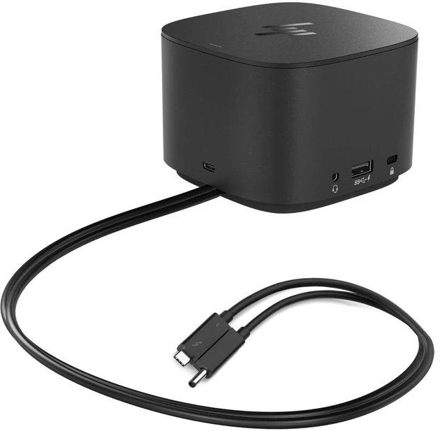 Main image of HP Thunderbolt Dock G2 with Combo Cable compatible with Thunderbolt systems and USB Type-C systems with power and video system and supports 1 Gb of Ethernet, DisplayPort and VGA, Black - 3VL22AV