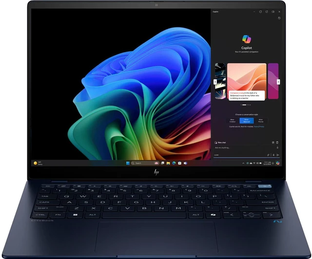 Main image of HP EliteBook Ultra G1q 14" 2.2K Touchscreen Qualcomm Snapdragon X Elite X1E-78-100 up to 3.4 GHz 16 GB 512 GB SSD Qualcomm Adreno Graphics Windows 11 Pro Laptop, Blue -9S9Y7AV-I010