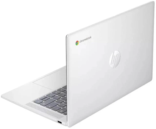 Alt view image 5 of 5 - HP 14a-nf0012tg 14" Intel Processor N200 1.80 GHz up to 3.7 GHz 4 GB 128 GB Universal Flash Storage Intel UHD Graphics Chrome OS Chromebook, Silver, Minor Scratches and Dents - 9P1U4UA