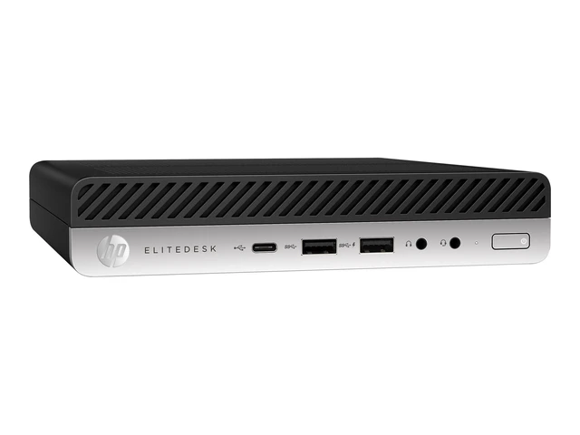 Alt view image 3 of 4 - HP EliteDesk 705 G5 Mini AMD Ryzen 5 PRO 3400GE 3.3 GHz up to 4 GHz 16GB DDR4 256GB SSD AMD Radeon Vega Windows 10 Pro Desktop, Black - 6AU10AV-E009