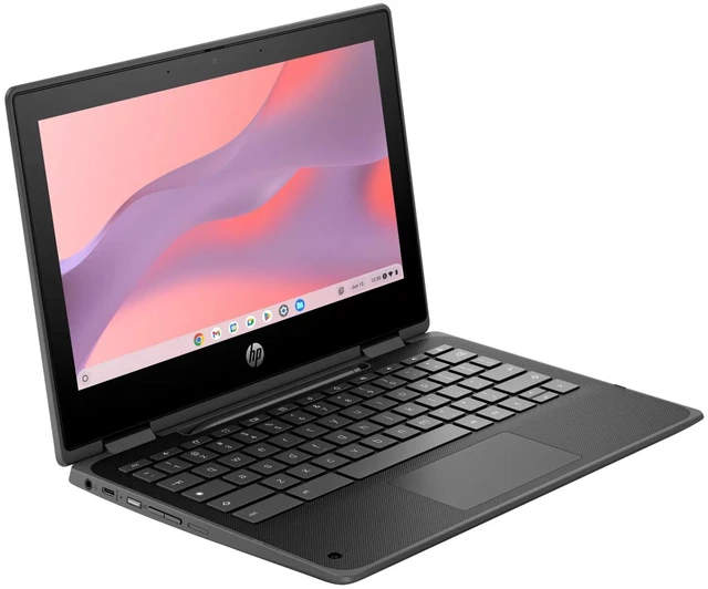 Alt view image 3 of 6 - HP Fortis Flip G1i Chromebook Enterprise 11.6" Intel N150 0.8 GHz 8GB RAM 128GB UFS Intel UHD Graphics ChromeOS, Black, Minor Scratches and Dents - B6AX6UT-I010