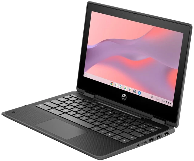 Alt view image 2 of 6 - HP Fortis Flip G1i Chromebook Enterprise 11.6" Intel N150 0.8 GHz 8GB RAM 128GB UFS Intel UHD Graphics ChromeOS, Black, Minor Scratches and Dents - B6AX6UT-I010