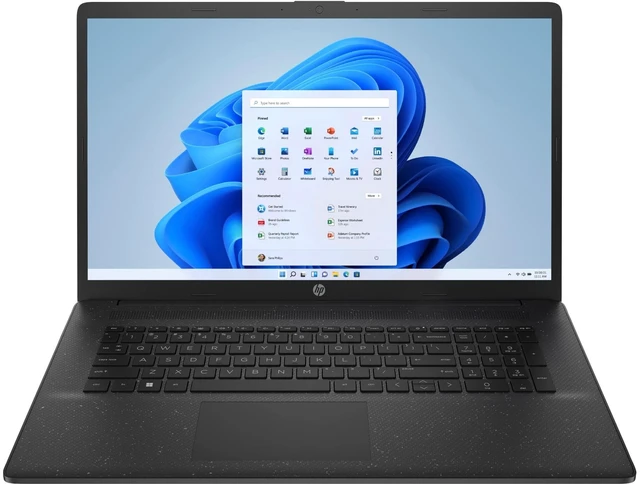Main image of HP 17-cp3000 17.3" HD+ AMD Ryzen 5 7430U 2.3 GHz up to 4.3 GHz 8 GB DDR4 128 GB SSD AMD Radeon Graphics Windows 11 Home Laptop, Black, Minor Scratches and Dent - B03B1AV-I030