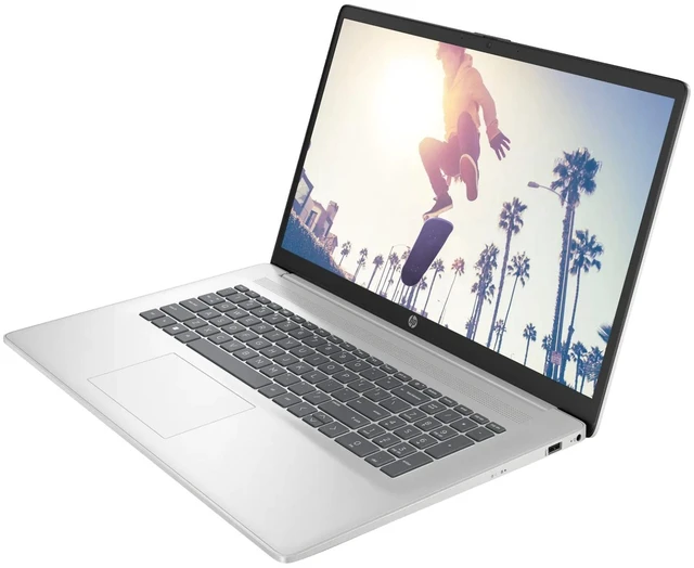 Alt view image 2 of 6 - HP 17-cp3077nr 17.3" HD+ Touch AMD Ryzen 5 7530U 2.0 GHz up to 4.5 GHz 8GB DDR4 128GB SSD AMD Radeon Graphics Windows 11 Home Laptop, Silver - B6RX3UA