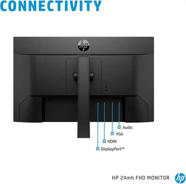 Alt view image 2 of 4 - HP 24mh FHD Monitor - Computer Monitor with 23.8-inch IPS Display (1080p) - Built-in Speakers - Tilt - HDMI and DisplayPort - (1D0J9AA#ABA)