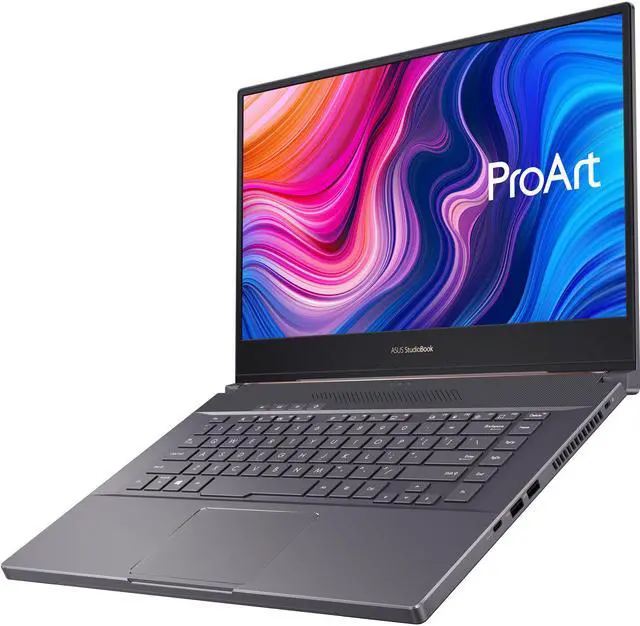 Alt view image 3 of 6 - ASUS ProArt StudioBook 15 Mobile Workstation Laptop, 15.6" UHD NanoEdge Bezel, Intel Core i7-9750H, 32 GB DDR4, 512GB+512GB RAID-0 SSD, NVIDIA GeForce RTX 2060, Windows 10 Pro, H500GV-XS76, Star Grey