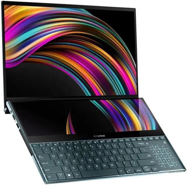 Alt view image 5 of 6 - ASUS ZenBook Pro Duo UX581 Laptop, 15.6" 4K UHD NanoEdge Touch Display, Intel Core i9-10980HK, 32GB RAM, 1TB PCIe SSD, GeForce RTX 2060, ScreenPad Plus, Windows 10 Pro, Celestial Blue, UX581LV-XS94T