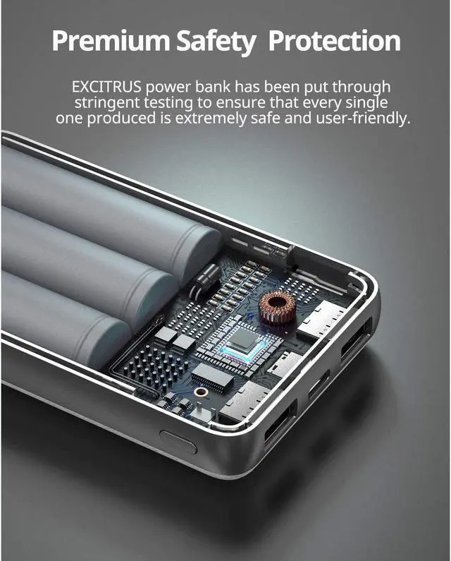 Alt view image 2 of 4 - EXCITRUS 45W Power Bank Air, Fast Charging Laptop and Devices Power Bank - PD-45960