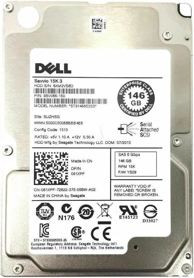 Alt view image 13 of 18 - Dell 61XPF 146GB 15000 RPM SAS 6Gb/s 2.5" Internal Notebook Hard Drive