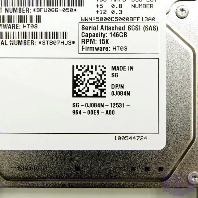 Alt view image 4 of 6 - Dell J084N 146GB 15000 RPM SAS 6Gb/s 2.5" Internal Notebook Hard Drive