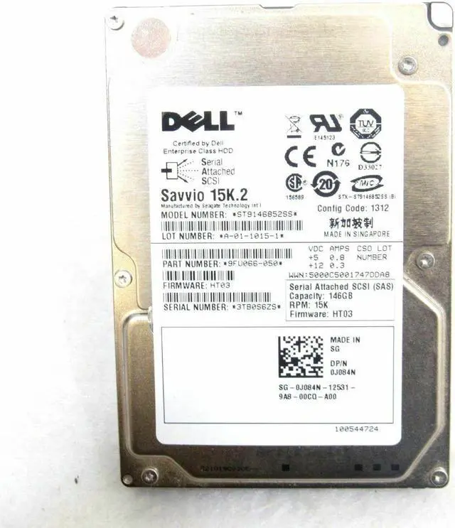 Alt view image 3 of 6 - Dell J084N 146GB 15000 RPM SAS 6Gb/s 2.5" Internal Notebook Hard Drive