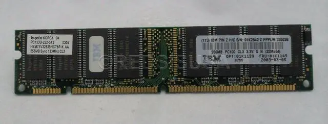 Alt view image 3 of 6 - MEMORY, HYNIX PC133U-222-542 256MB SYNC 133MHz CL2, 01K1149
