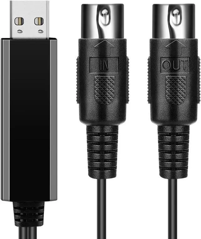 Alt view image 4 of 5 - TNP Midi to USB Cable Interface Converter - IN OUT Midi Cable Host Adapter Plug Controller Wire Cord For Keyboard Synthesizer Piano Instrument to Mac Computer PC Windows Laptop Music Studio (6 FT)