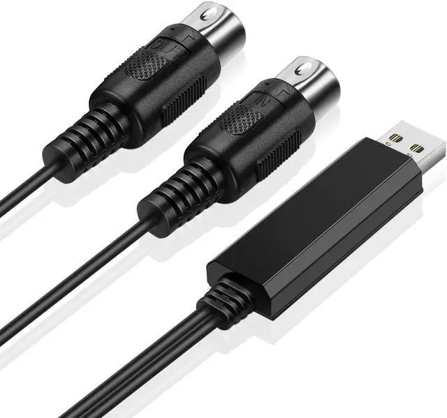 Alt view image 3 of 5 - TNP Midi to USB Cable Interface Converter - IN OUT Midi Cable Host Adapter Plug Controller Wire Cord For Keyboard Synthesizer Piano Instrument to Mac Computer PC Windows Laptop Music Studio (6 FT)