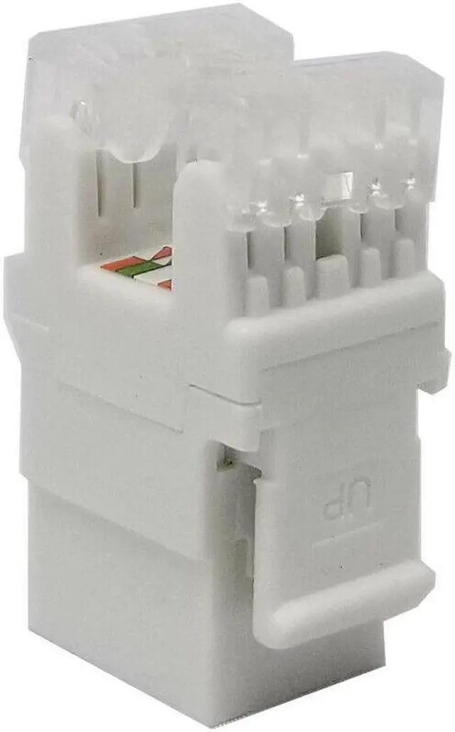 Alt view image 2 of 5 - 100 Pack Lot Keystone Jack Cat6 White Network Ethernet 110 Punchdown 8P8C 180°
