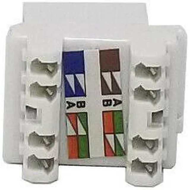 Alt view image 4 of 5 - 100 Pack Lot Keystone Jack Cat6 White Network Ethernet 110 Punchdown 8P8C 180°