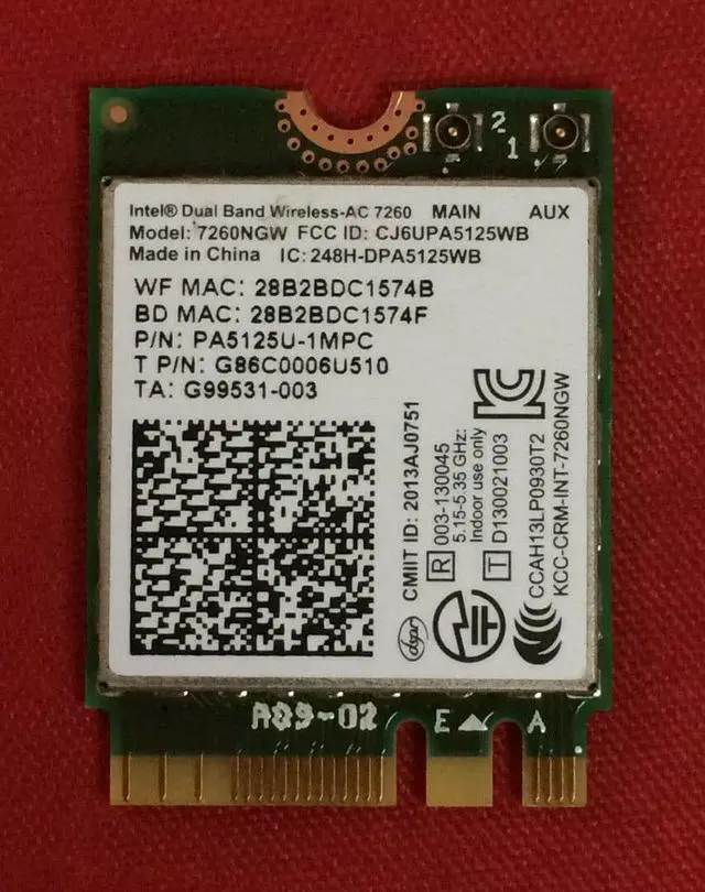 Alt view image 2 of 3 - TOSHIBA SATELLITE P55T-B5262 WIFI BLUETOOTH CARD PA5125U-1MPC H000064990