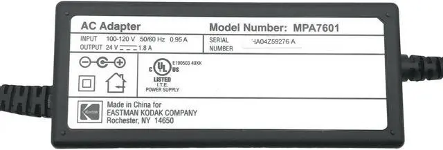 Alt view image 3 of 4 - Genuine Kodak AC Adapter 24V for EasyShare Printer Dock 4000 6000 w/P.Cord OEM