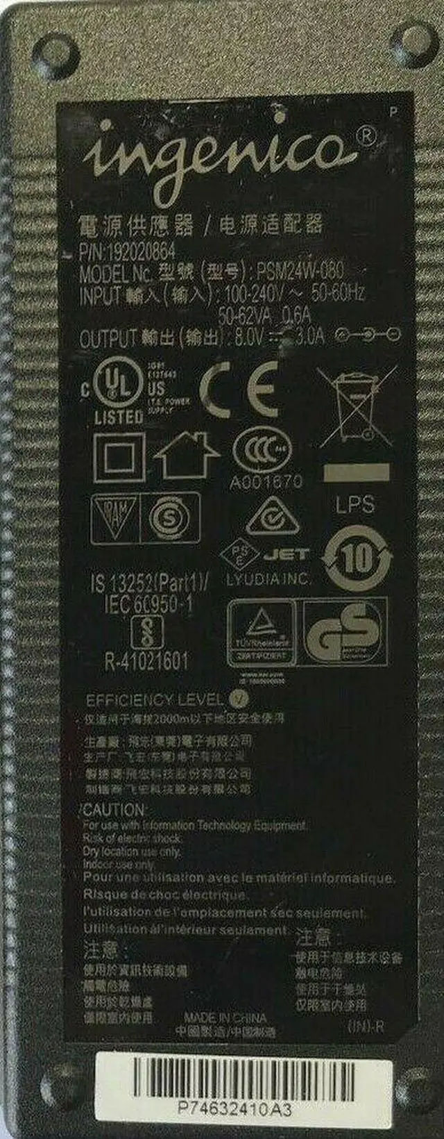 Alt view image 4 of 4 - NEW Genuine AC Adapter Ingenico for Canon EOS 6D 60D 70D 5D Mark III w/Cord