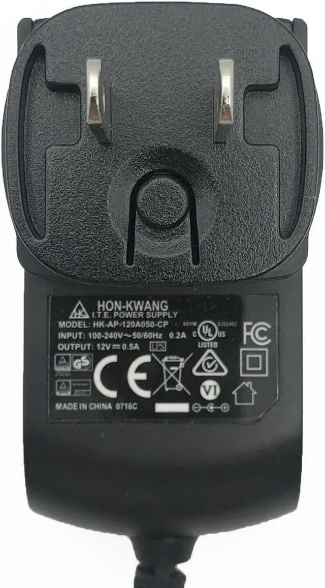 Alt view image 2 of 4 - NEW Genuine HON-KWANG AC Adapter HK-AP-120A050-CP 12V 0.5A I.T.E Power Supply