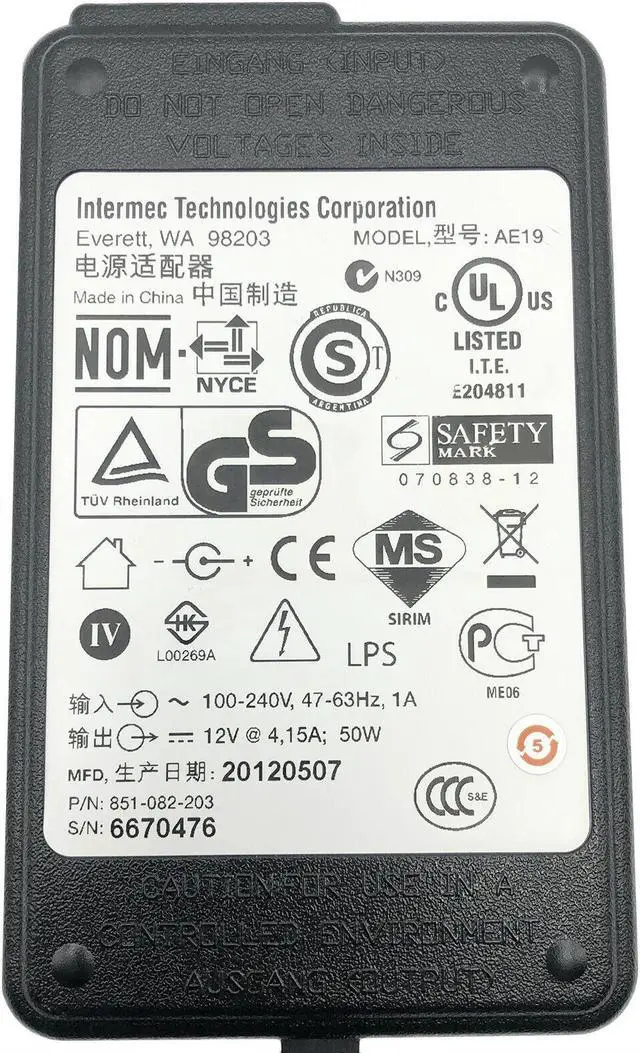 Alt view image 2 of 4 - New Genuine Intermec AE19 Power Supply Adapter 12V 4.15A 50W OEM w/PC