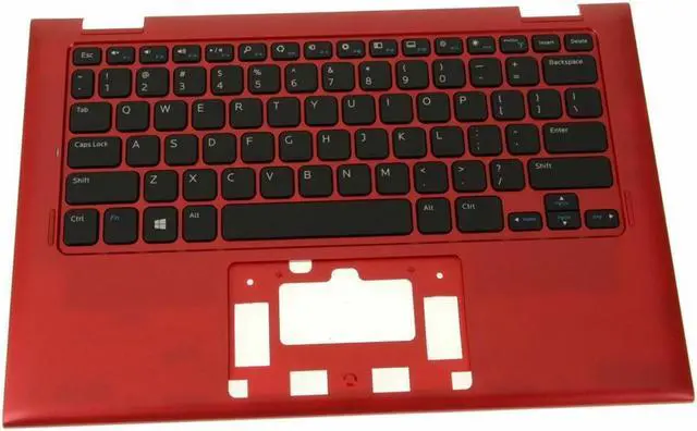 Alt view image 4 of 15 - New Red Dell OEM Inspiron 3157 3158 Keyboard Palmrest Assembly No TP MKGV7