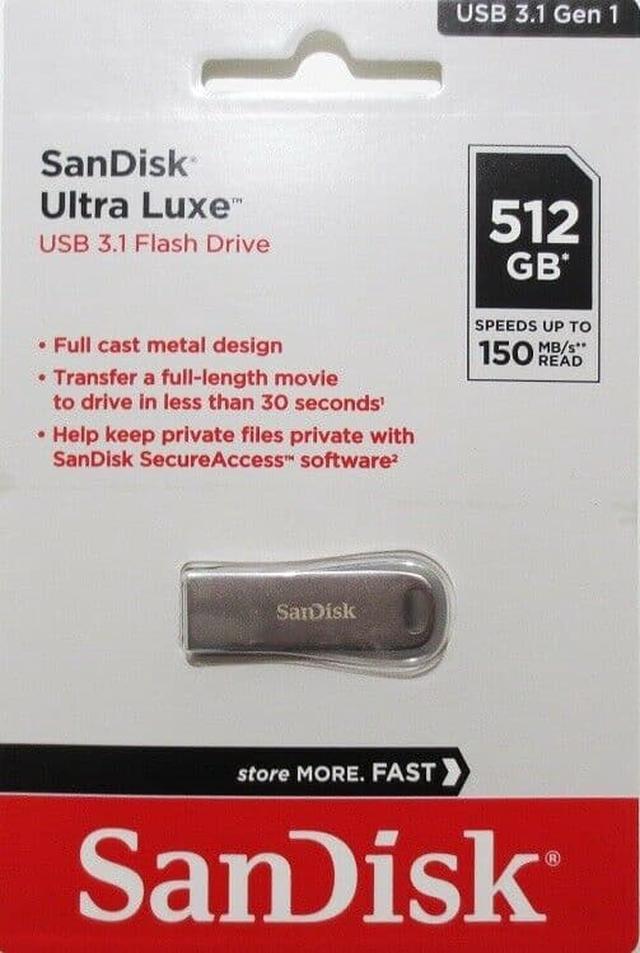 SanDisk Ultra Luxe 512GB SD CZ74 SDCZ74 512G USB 3.1 150MB Pen Drive  SDCZ74-512G 