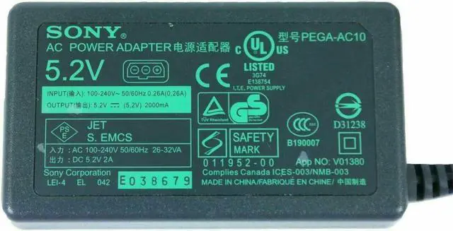 Alt view image 3 of 3 - AC Adapter Sony PEGA-AC10 Power Supply for Clie PEG-UX40 PEG-UX50 W/P.Cord OEM