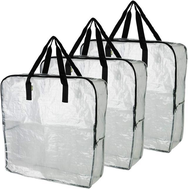 IKEA DIMPA 3 pcs Extra Large Storage Bag, Clear Heavy Duty Bags, Moth  Moisture Protection Storage Bags 