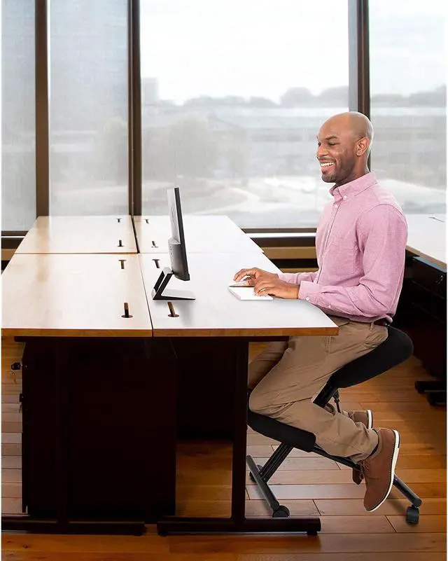 Alt view image 7 of 7 - ProErgo Pneumatic Ergonomic Kneeling Chair | New & Improved! | Fully Adjustable Mobile Office Seating | Improve Posture to Relieve Neck & Back Pain | Easy Assembly | Use in Home, Office, or Classroom!