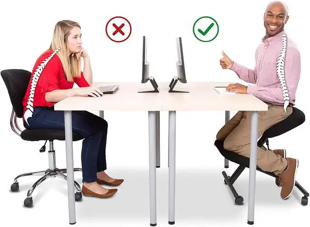 Alt view image 4 of 7 - ProErgo Pneumatic Ergonomic Kneeling Chair | New & Improved! | Fully Adjustable Mobile Office Seating | Improve Posture to Relieve Neck & Back Pain | Easy Assembly | Use in Home, Office, or Classroom!