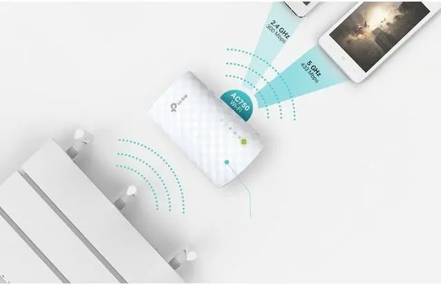 Alt view image 6 of 6 - TP-Link RE220 IEEE 802.11ac 750 Mbit/s Wireless Range Extender