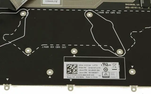 Alt view image 5 of 6 - New SPANISH OEM Alienware m17 m15 Backlit Laptop Keyboard Assembly  YD1G4